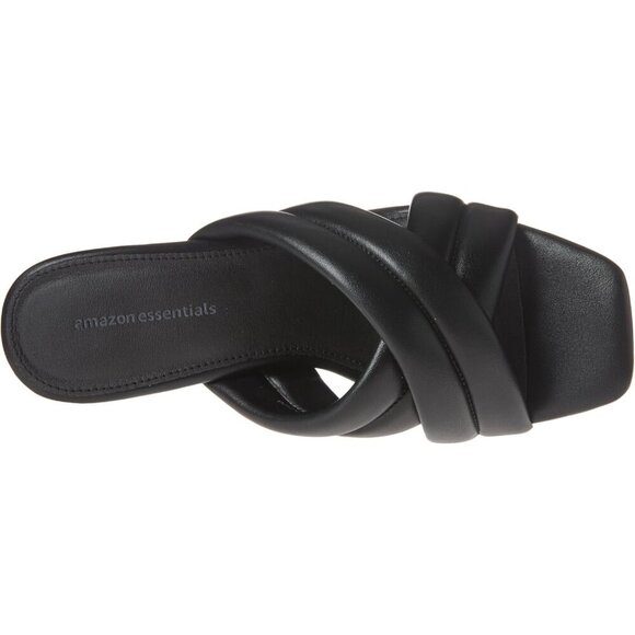 🆕Women's Crossover Heeled Sandal Pump Black Faux Leather, Stylish & Chic - Picture 8 of 8